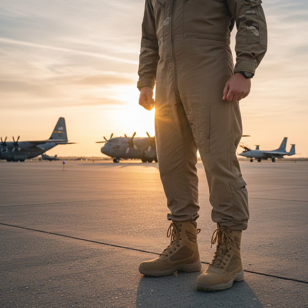 Indian Air Force Uniform Boots : 9 Inches Beige Suede leather Air Force boots for officers with Memory foam footpad. - Agra Shoe Mart
