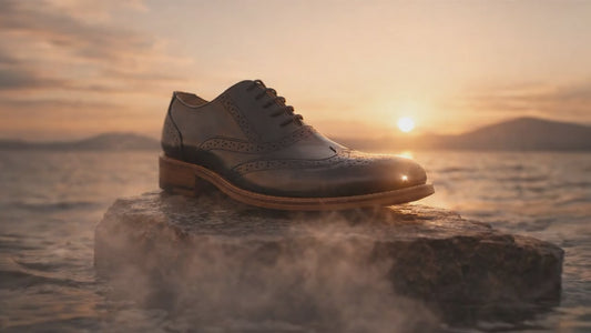 Elevator Shoes for Men: 3" Hidden Height Increasing Black Leather Brogue Shoes