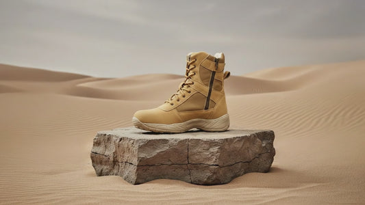 Air Force Uniform Boots : 9 Inches Beige Suede leather Air Force boots for officers with Memory foam footpad.