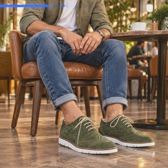 Green Leather Sneakers by ASM.