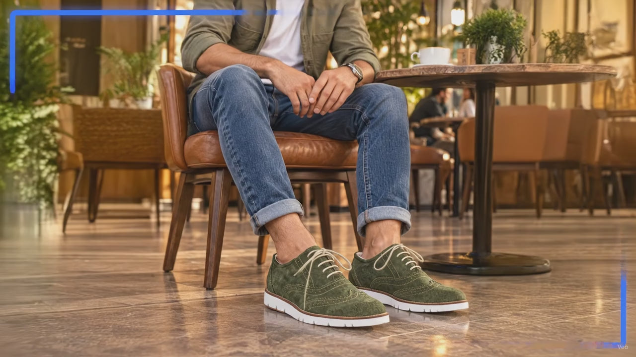 Green Leather Sneakers by ASM.