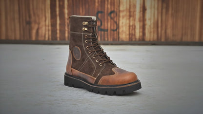 Elevator Boots : 3.5″ Inches Hidden Height Increasing Brown Rugged leather Boots.