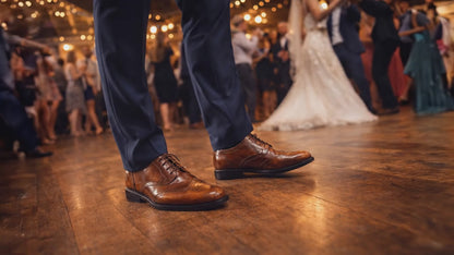 Scarpe con Rialzo Brogue in Pelle Tan - Calzature per Aumentare l'Altezza con Rialzo Nascosto di 7,5 cm