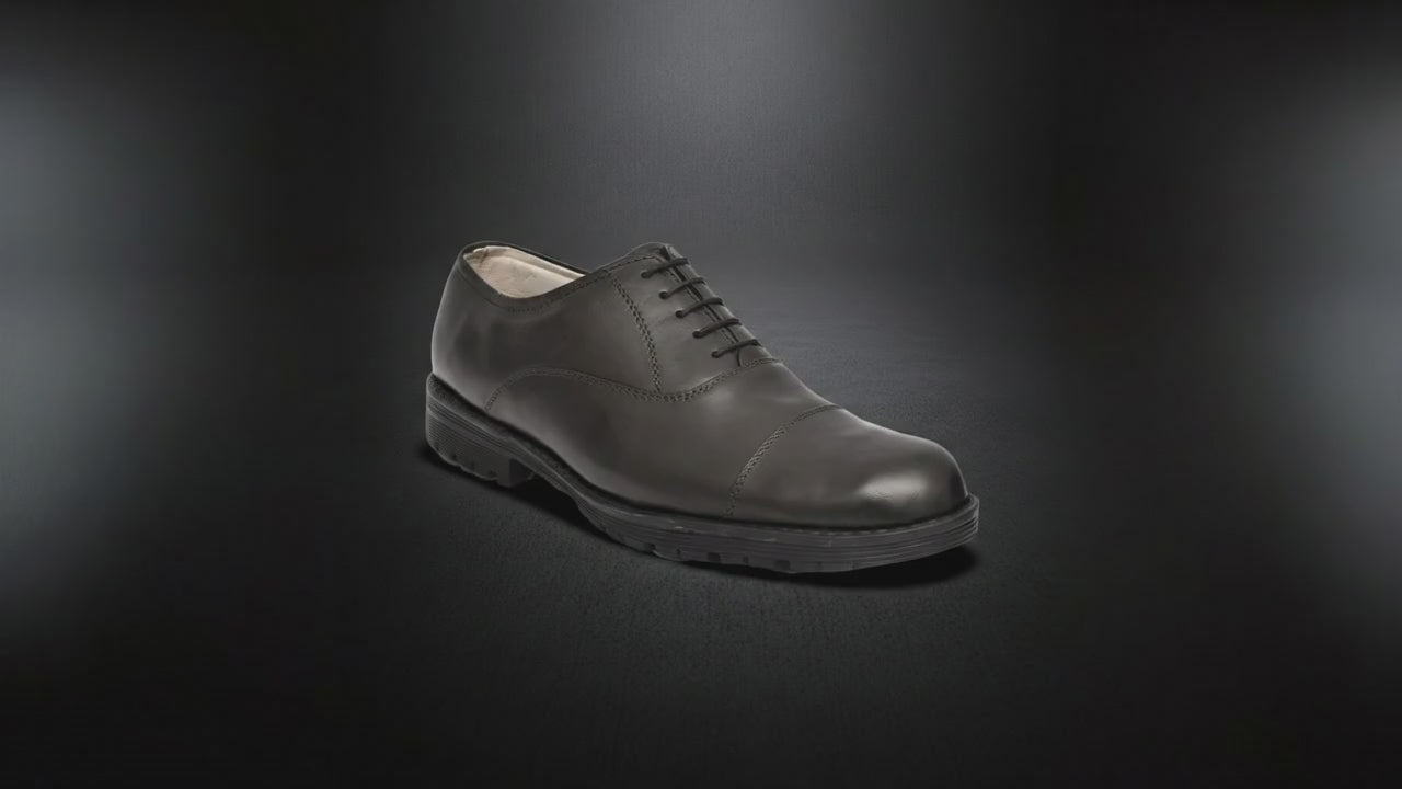 Safety Shoes : Industrial Safety Oxford Shoes with Steel Toe & Memory foam footpad.