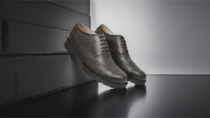 Scarpe antinfortunistiche con puntale in acciaio: Brogue in pelle industriali con plantare in memory foam