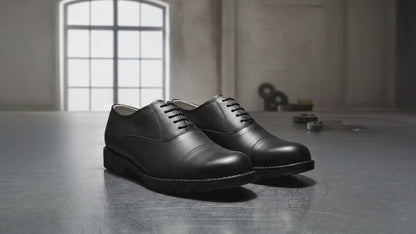 Safety Shoes : Industrial Safety Oxford leather Shoes with Steel Toe & Memory foam footpad.