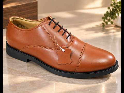 Asm Police Uniform Oxford Shoes - Genuine Leather Uniform Shoes with Memory foam footpad.