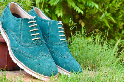 Sneakers : Sky Blue Suede leather Sneakers with Memory foam footpad. Article : SN30-SkyBlue