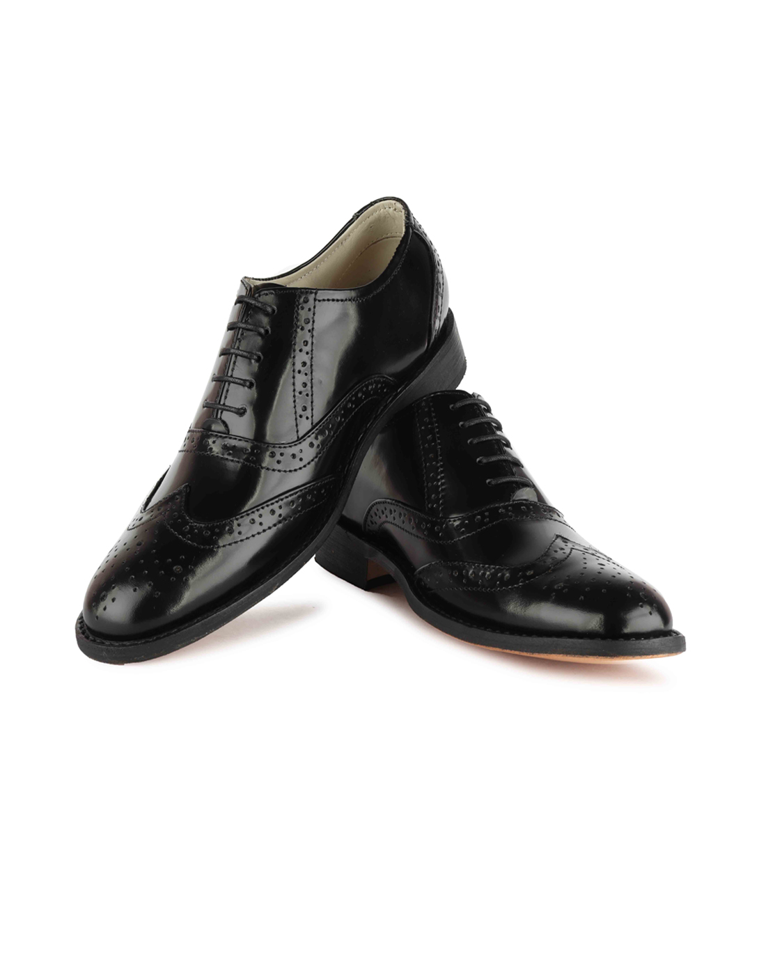 Black Leather Brogue Shoes