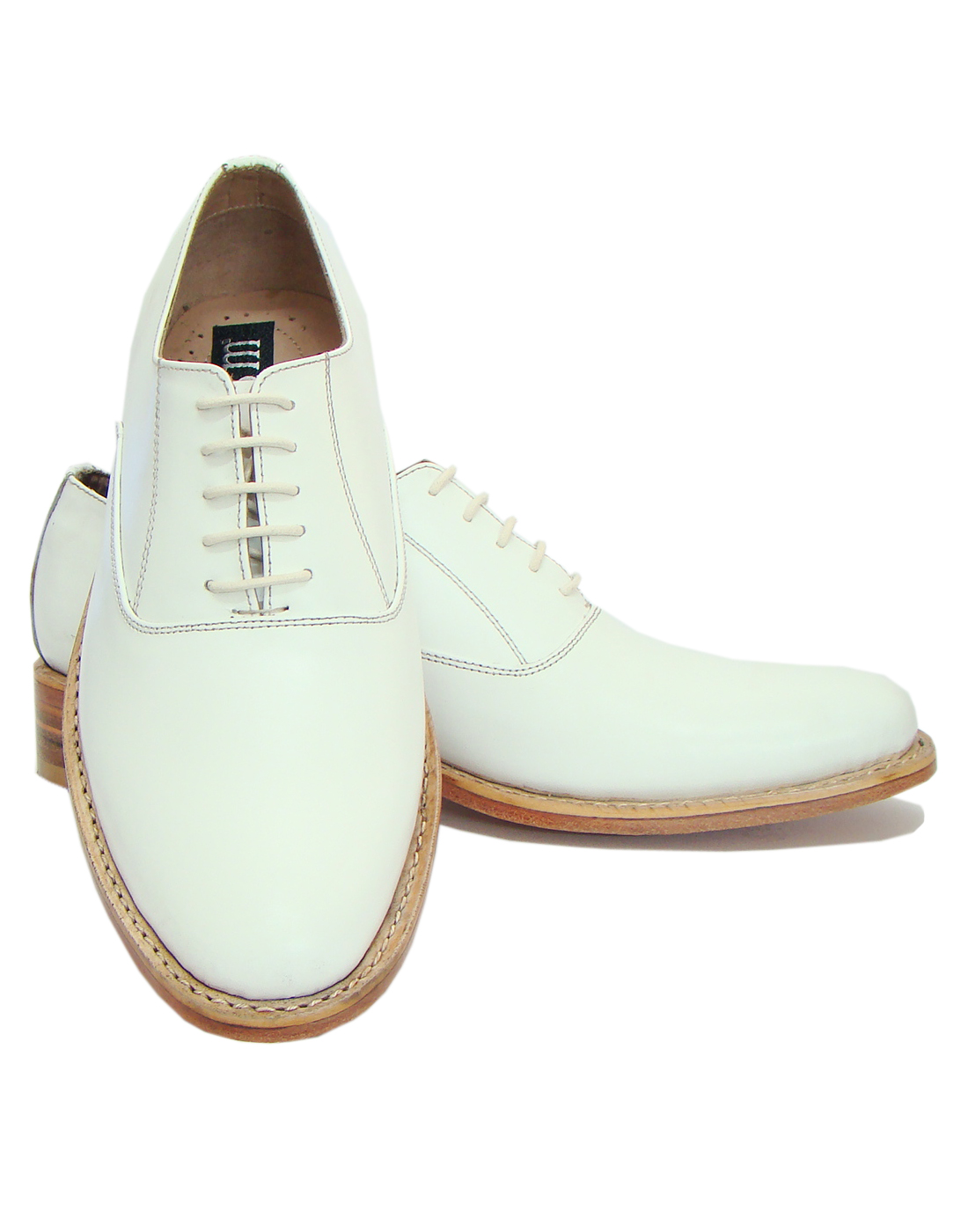 Navy Uniform White Derby Leather Shoes by ASM.