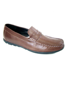 brown leather loafer shoes