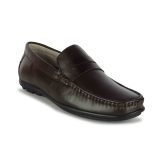 brown leather loafers