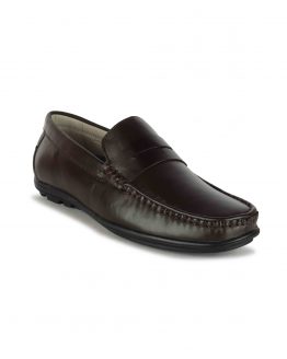 brown leather loafers