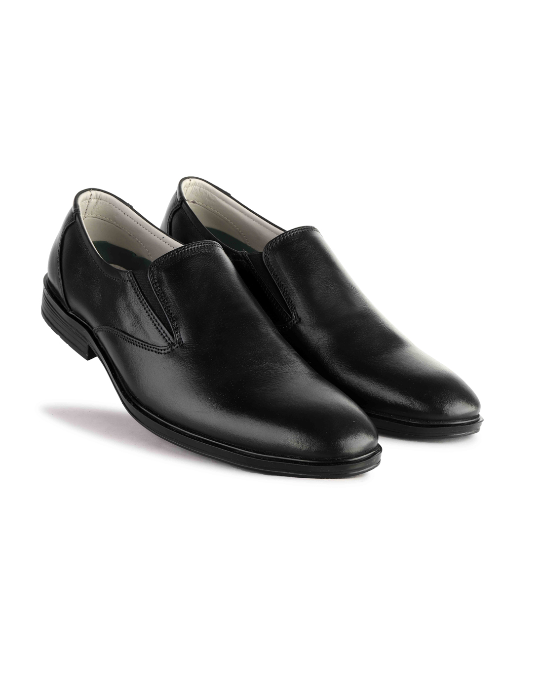 Plain Black Leather Shoes