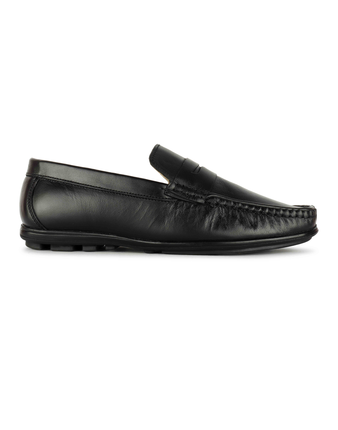 Black Loafers – Buy Black Pure Leather Loafers : Article-230 | Agra ...