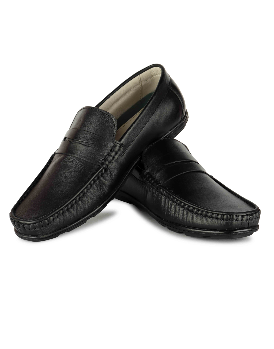 Black Loafers Buy Black Pure Leather Loafers Article230 Agra