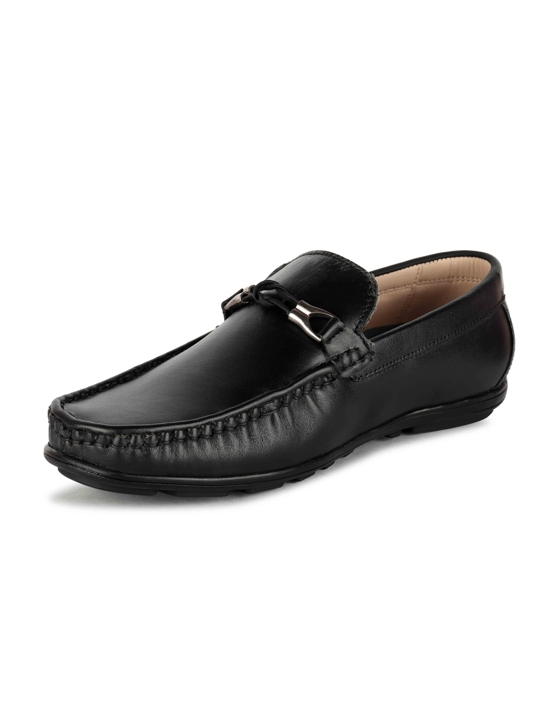 Black Loafers – Buy Black Pure Leather Loafers : Article-231 | Agra ...