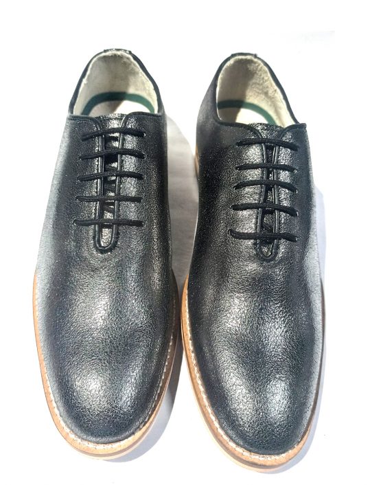 SILVER ITALIAN LEATHER PARTY DERBY SHOES Article-HU201B | Agra Shoe Mart