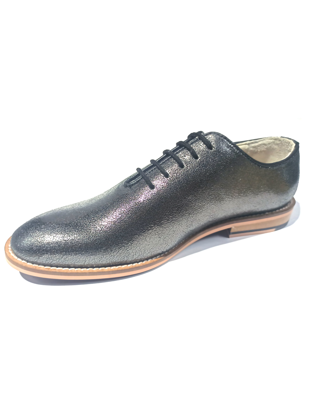 SILVER ITALIAN LEATHER PARTY DERBY SHOES Article-HU201B | Agra Shoe Mart