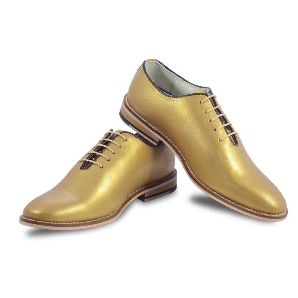 GOLDEN ITALIAN LEATHER PARTY DERBY SHOES Article-HU201B | Agra Shoe Mart