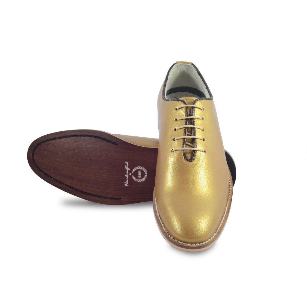 GOLDEN ITALIAN LEATHER PARTY DERBY SHOES Article-HU201B | Agra Shoe Mart