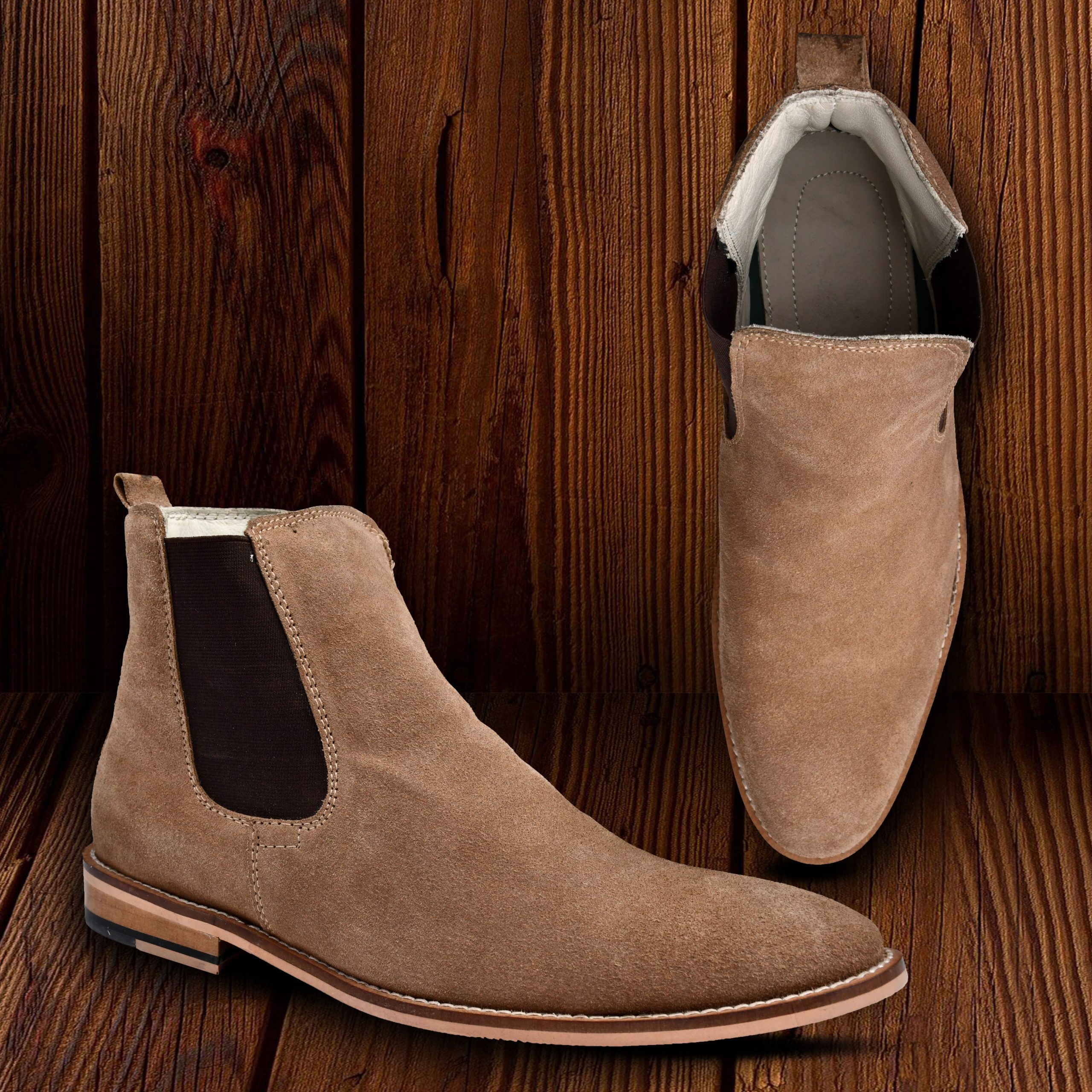 Boots - Buy 6 inches Pure Turquoise Suede Leather Chelsea Boots online at Factory Prices. | Agra Shoe Mart