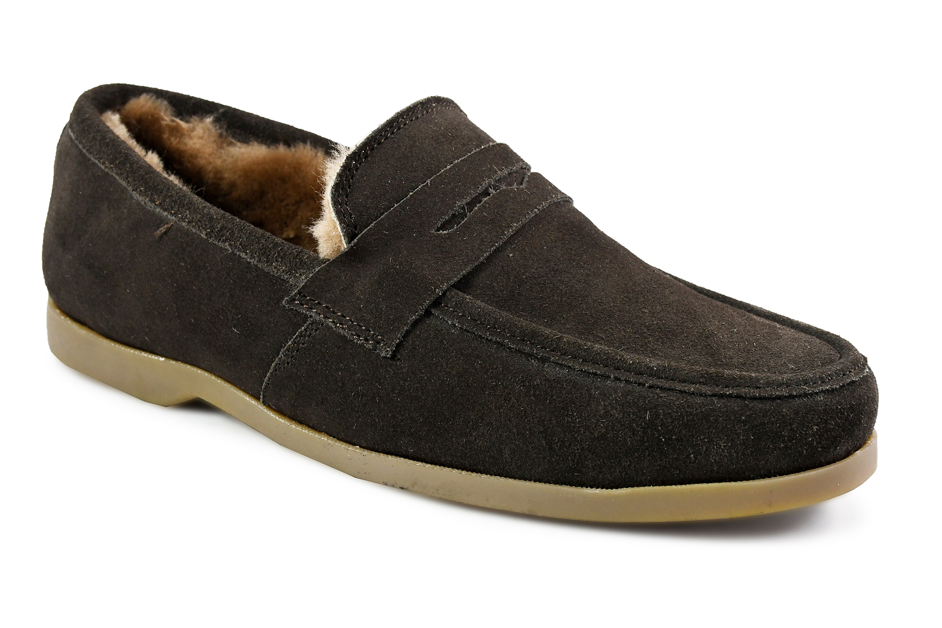 Winter Shoes : Brown Moccasins with Fur, breathable Suede Leather Upper, genuine fur Lining with fur footpad for optimum Ultra Flexible Sole. Article : MFS004 UK/India 3 to15 | Agra Shoe Mart