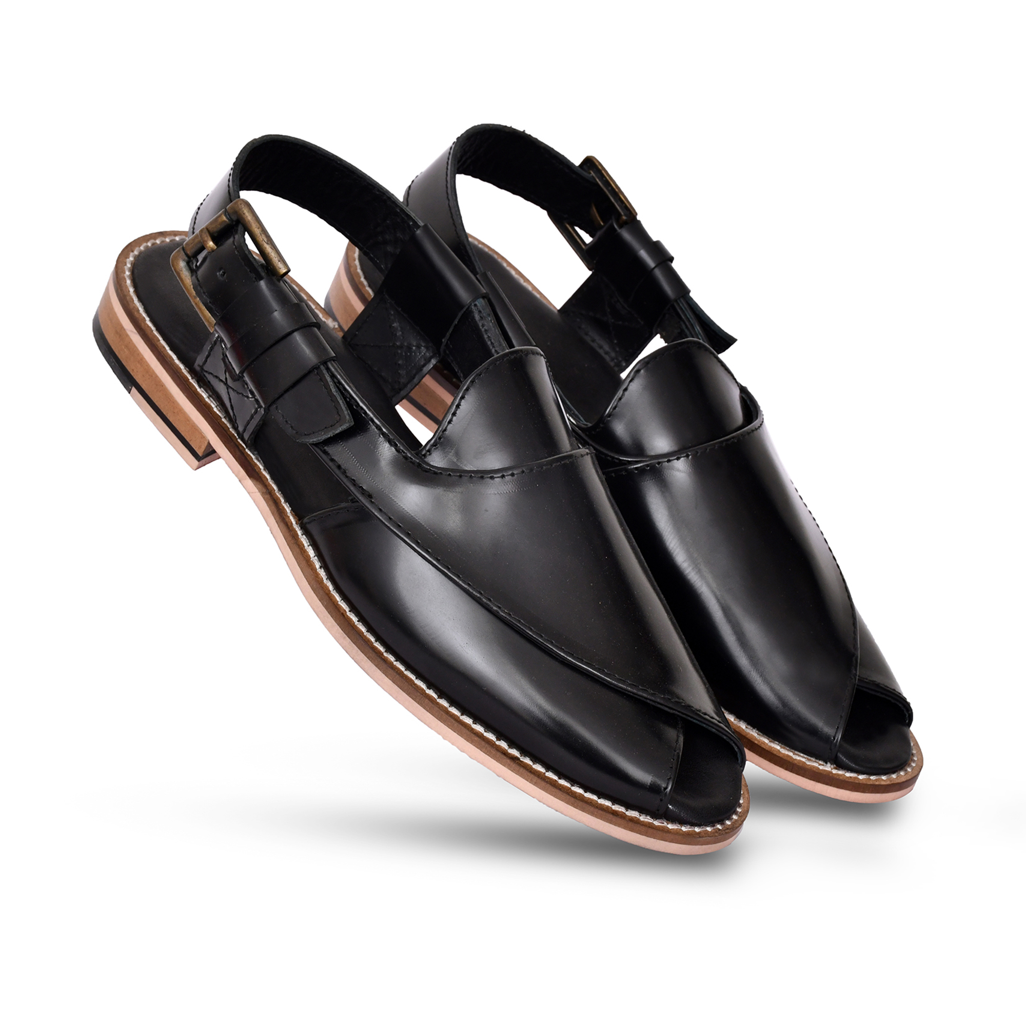 Tan Leather Peshawari Sandals Design by Harper Woods at Pernias Pop Up  Shop 2023