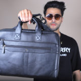 Laptop Bag : Black Leather