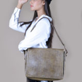 Ipad/Sling Leather Bag : Green Crocodile bag