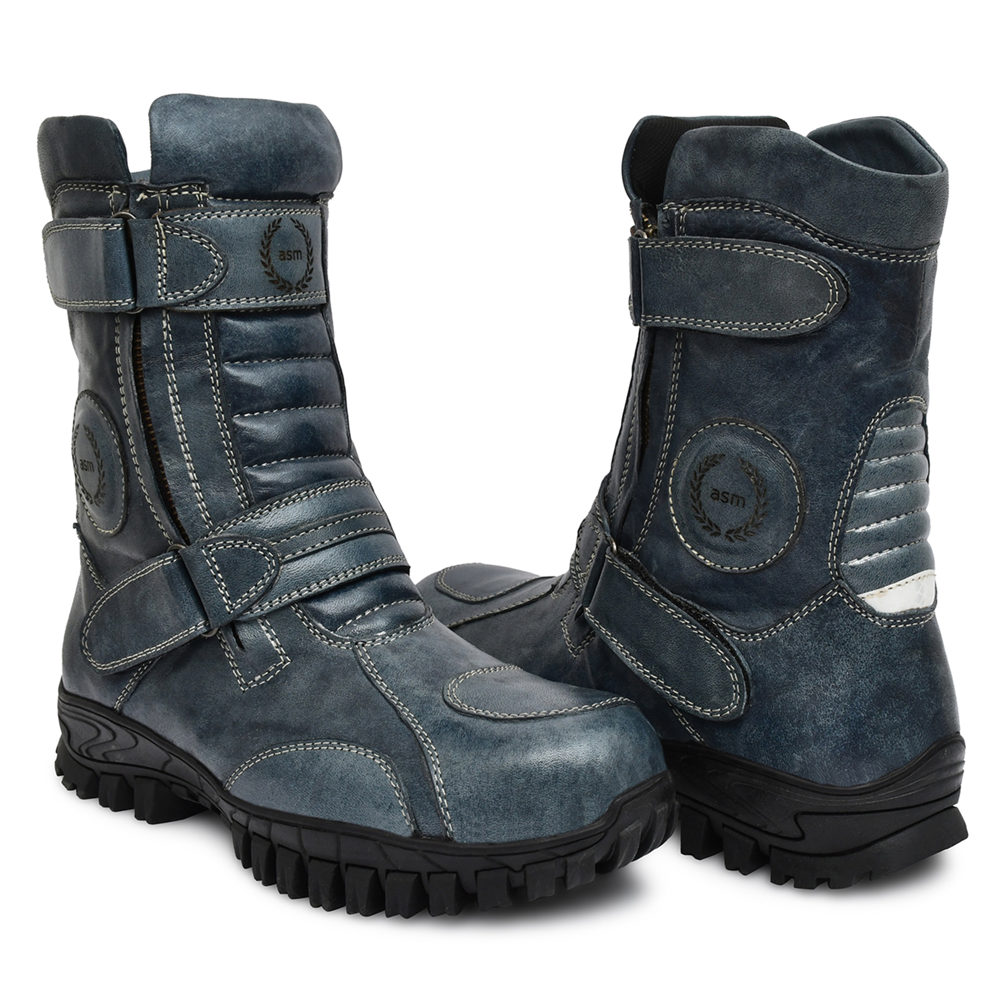 Biker Boots : Pure Blue leather boots by ASM