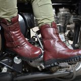 Biker Boots with Steel Toe : Pure brown leather boots by ASM.