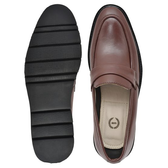 Pure Wine Leather Penny Loafers