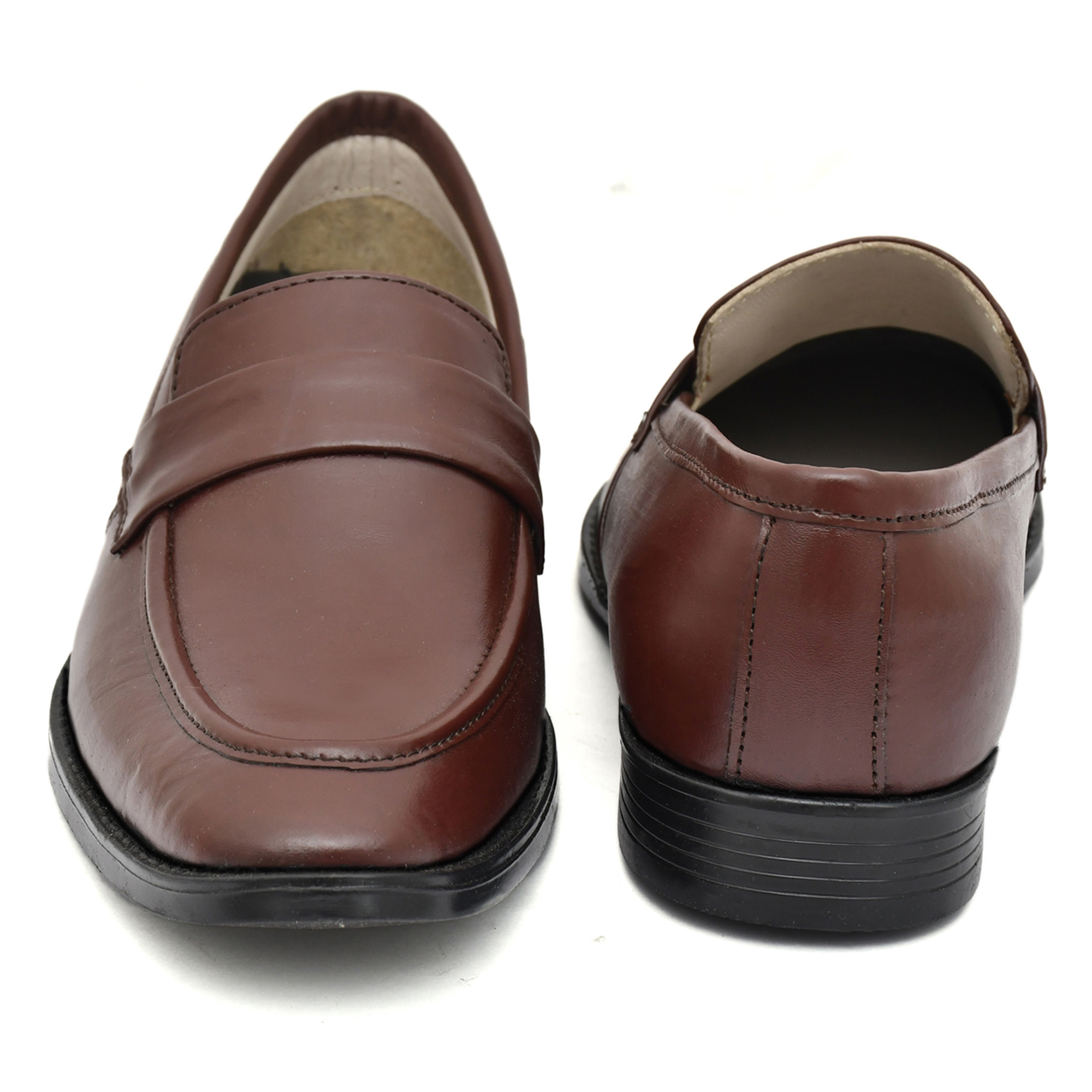 Pure Leather Wine Penny Loafers