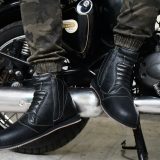 Biker Boots : Urban leather Boots with side chain for Bikers with heavy duty Rubber Sole by ASM. Article : Biker709-Black