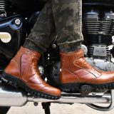 Biker Boots : Urban leather Boots with side chain for Bikers with heavy duty Rubber Sole by ASM. Article : 709Tan
