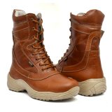 Biker Boots:Side zip Tan Rugged Leather 9" full leather boots. Article: 703C-Tan