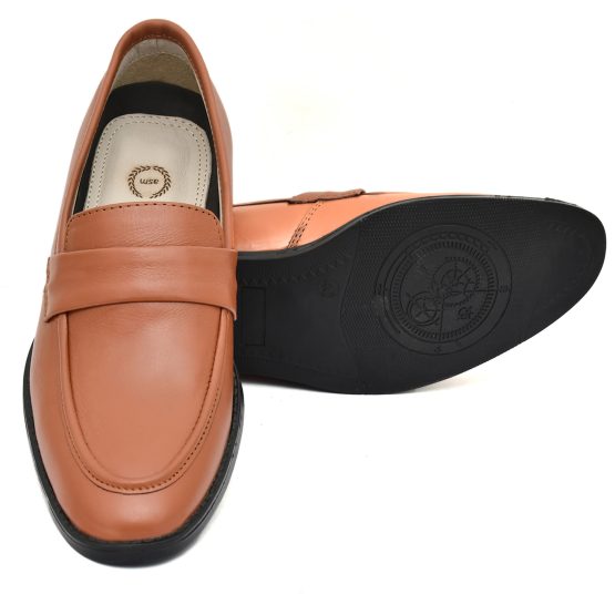 Pure Leather Tan Penny Loafers