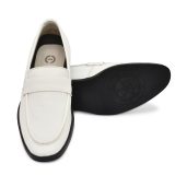 Pure Leather White Penny Loafers