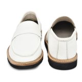 Pure White Leather Penny Loafers