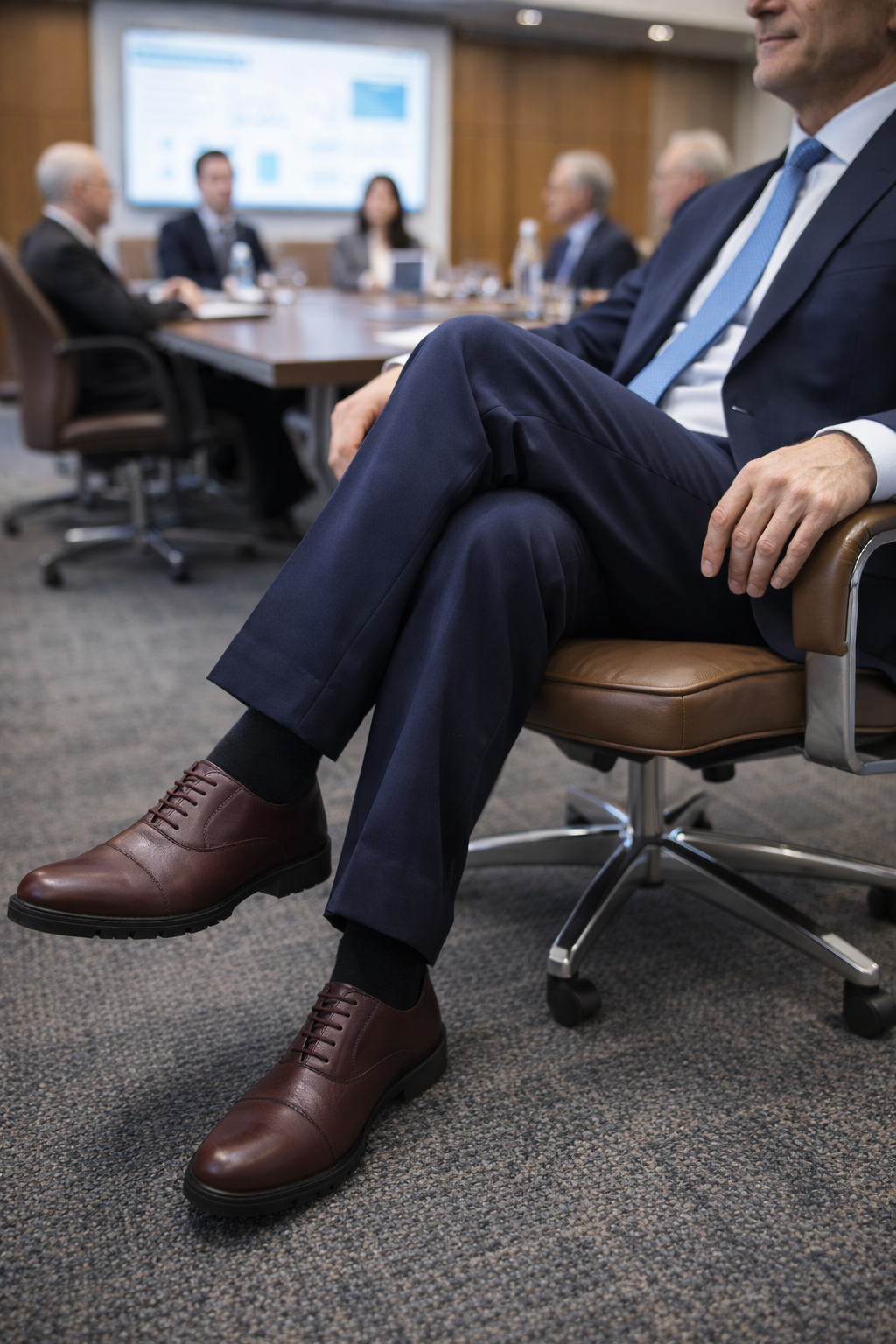 Safety Shoes : Men Genuine Wine leather Oxford Shoes with Steel Toe & Memory foam footpad by asm. Article: S110Wine