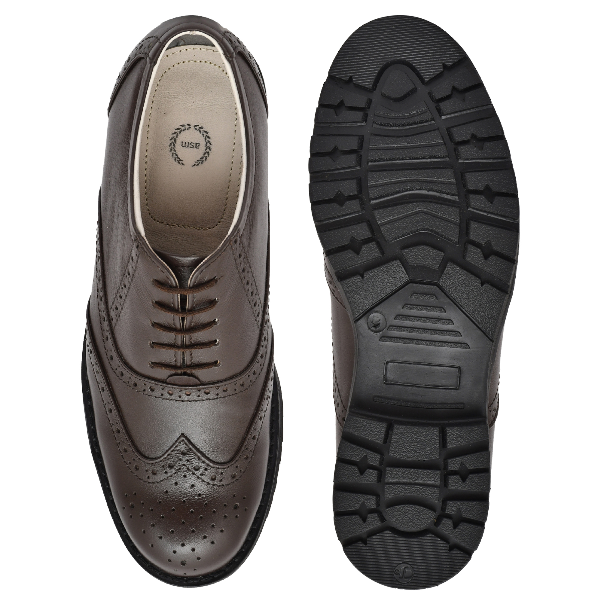 ASM Safety Formal Brown leather Brogue Shoes: