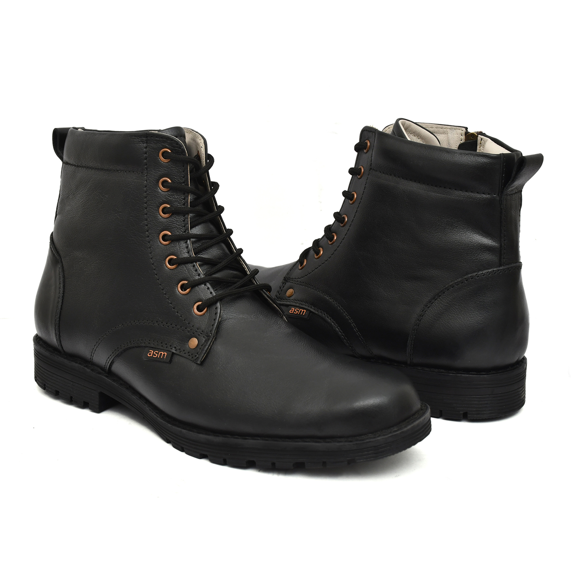 ASM Safety Slip on Boots with steel toe, side zip & heavy duty Rubber sole.