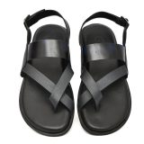 Blue Leather Sandals for Mens with Memory foam footpad by asm.