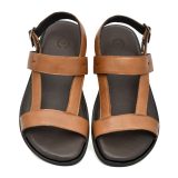 Tan Leather Sandals for Mens with Memory foam footpad by asm. Article : SAN02-GTan Size : UK 5-12