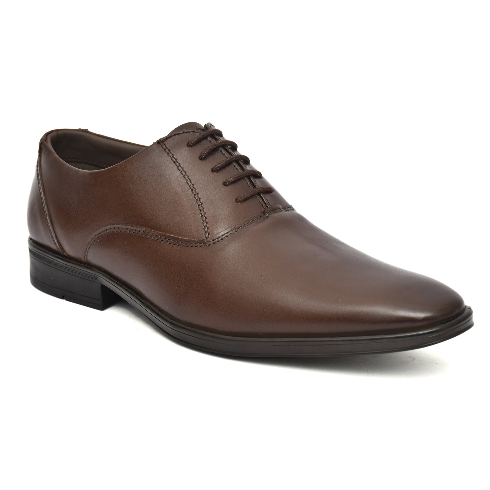 Brown leather Oxford shoes for Men with Memory foam footpad by asm.