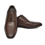 Brown leather Oxford shoes for Men with Memory foam footpad by asm.