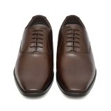 Brown leather Oxford shoes for Men with Memory foam footpad by asm.