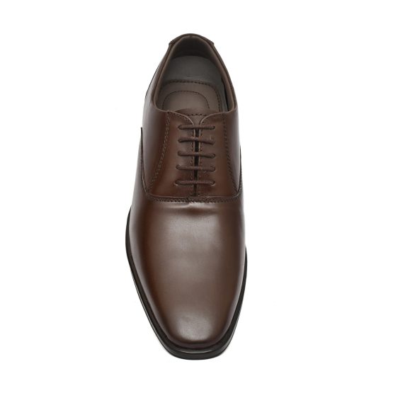 Brown leather Oxford shoes for Men with Memory foam footpad by asm.