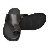 Tan Leather Slippers for Men with Memory foam footpad by asm.